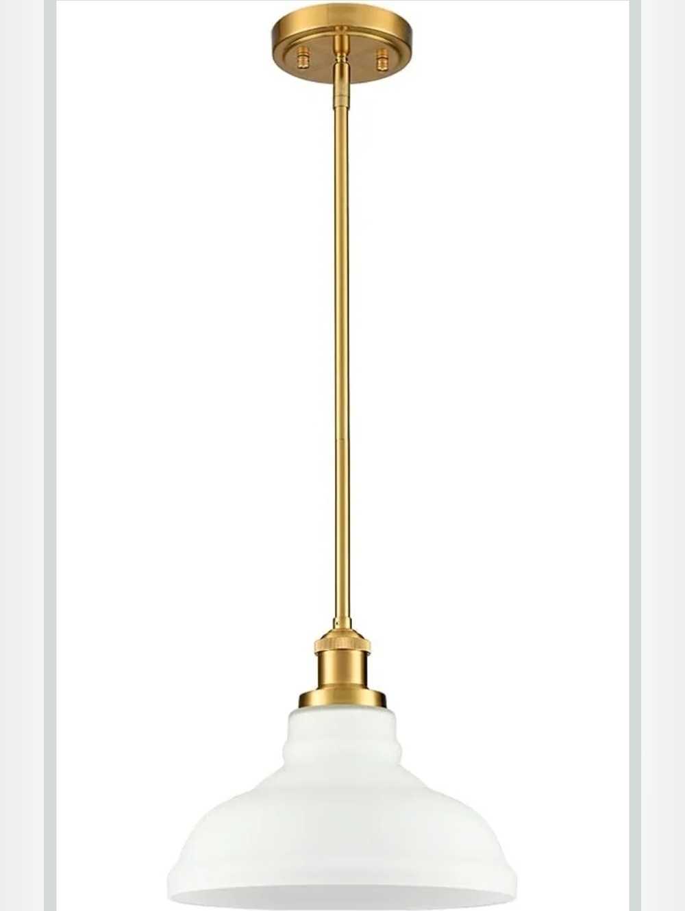 Modern Gold Pendant Light with Opal Glass – Adjustable Hanging Fixture